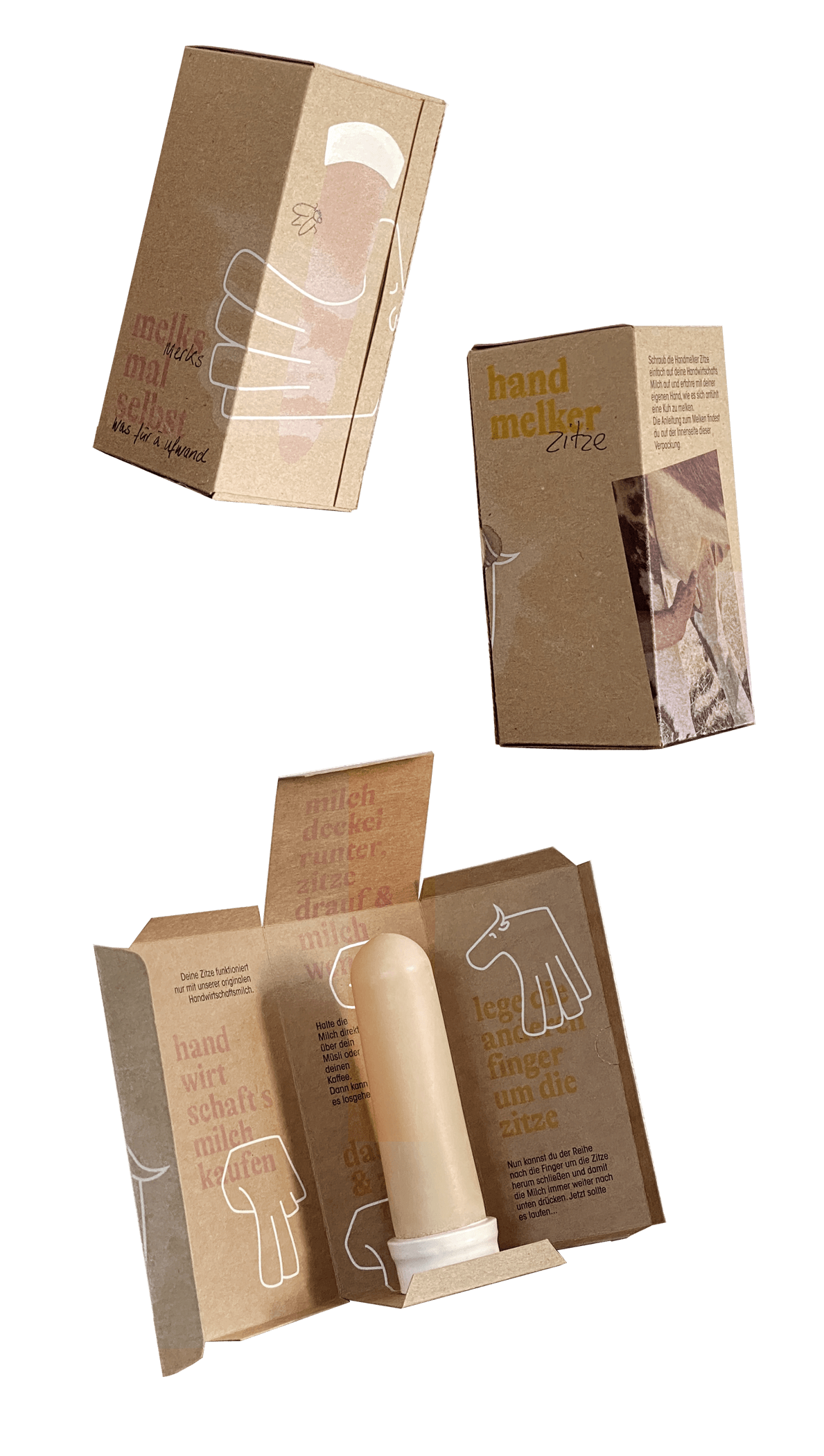 Verpackungen der Zitze von verschiedenen Ansichten