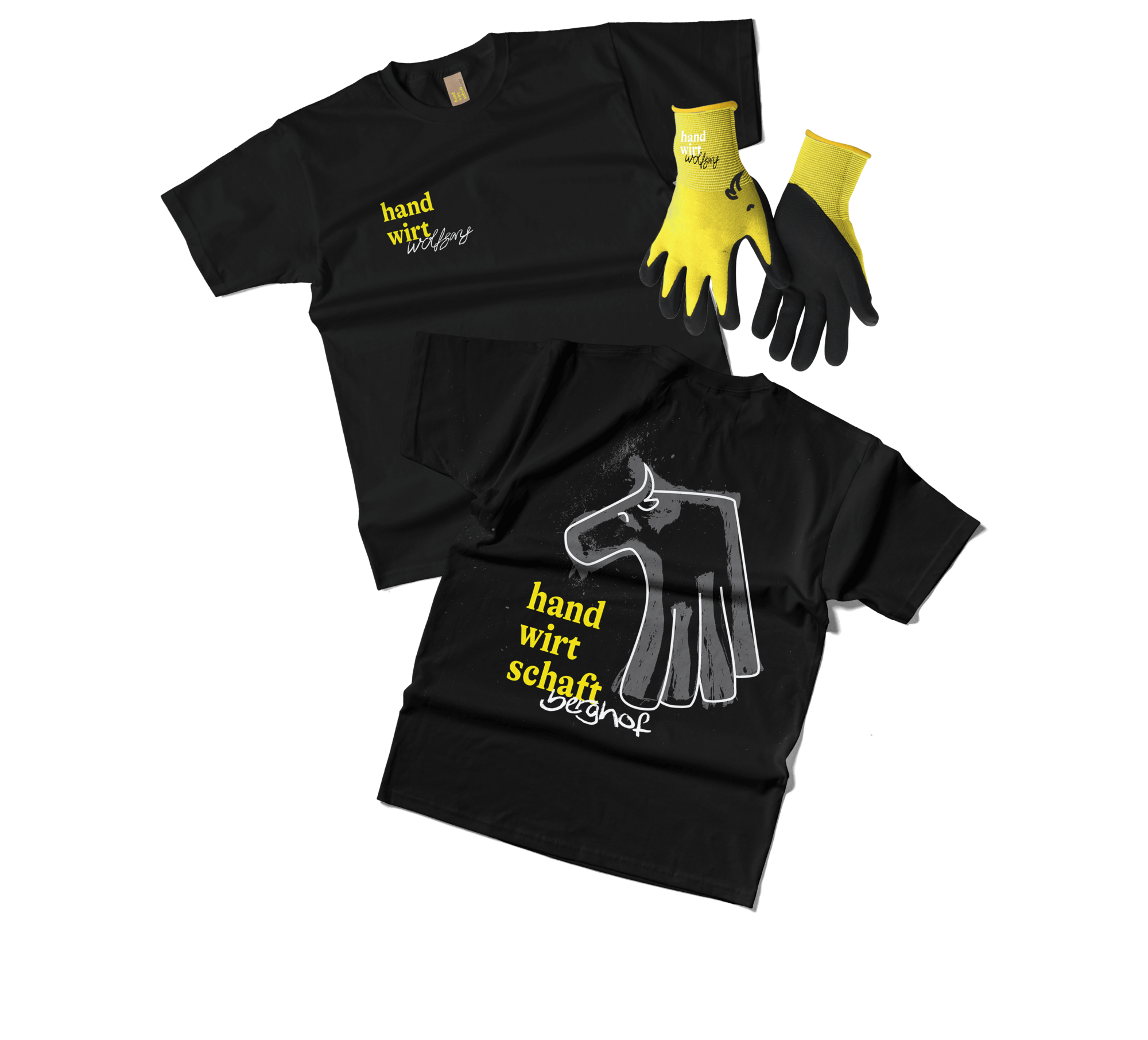 T-Shirts und Handschuhe von Handwirten und Handwirtinnen